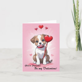 Tarjeta Festiva Día de San Valentín de perro cortado acuarela