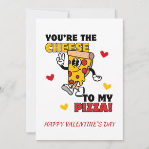 Tarjeta Festiva Día de San Valentín de Pizza Divertida