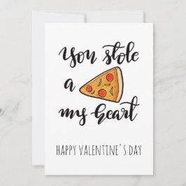 Tarjeta Festiva Día de San Valentín de pizza graciosa