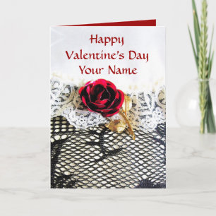 Tarjeta Festiva Día de San Valentín de rosa roja romántica