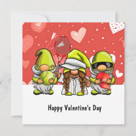 Tarjeta Festiva Día de San Valentín de tenis con corazones Fiesta 