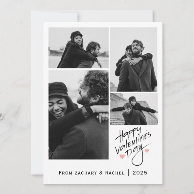 Tarjeta Festiva Día de San Valentín de tipografía romántica pareja (Anverso)