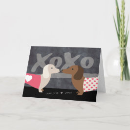 Tarjeta Festiva Día de San Valentín de xoxo personalizado de Dachs