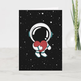 Tarjeta Festiva Día de San Valentín del astronauta del amor