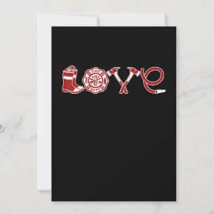 Tarjeta Festiva Día de San Valentín del Bombero Amor   Esposa de B