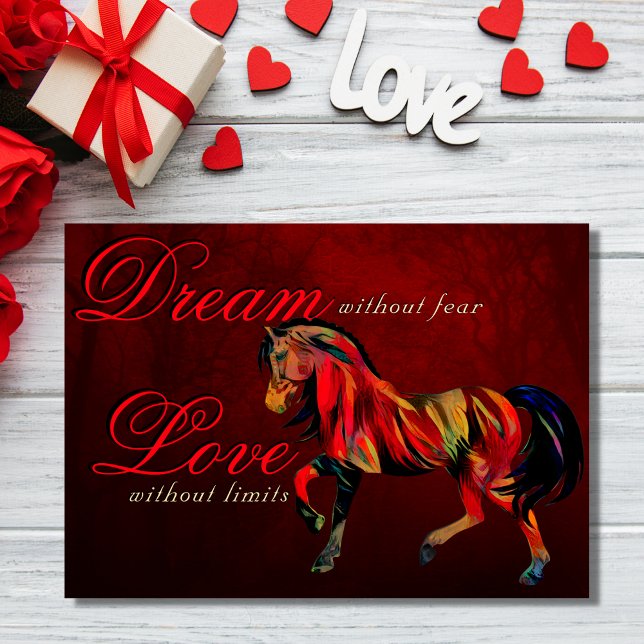 Tarjeta Festiva Día de San Valentín del Caballo Amor Sin Límites (Subido por el creador)