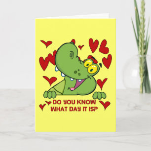 Tarjeta Festiva Día de San Valentín del cocodrilo