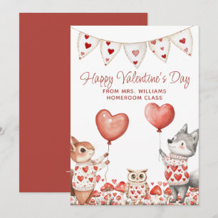 Tarjeta Festiva Día de San Valentín del profesor a la clase