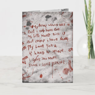 Tarjeta Festiva día de San Valentín del zombi