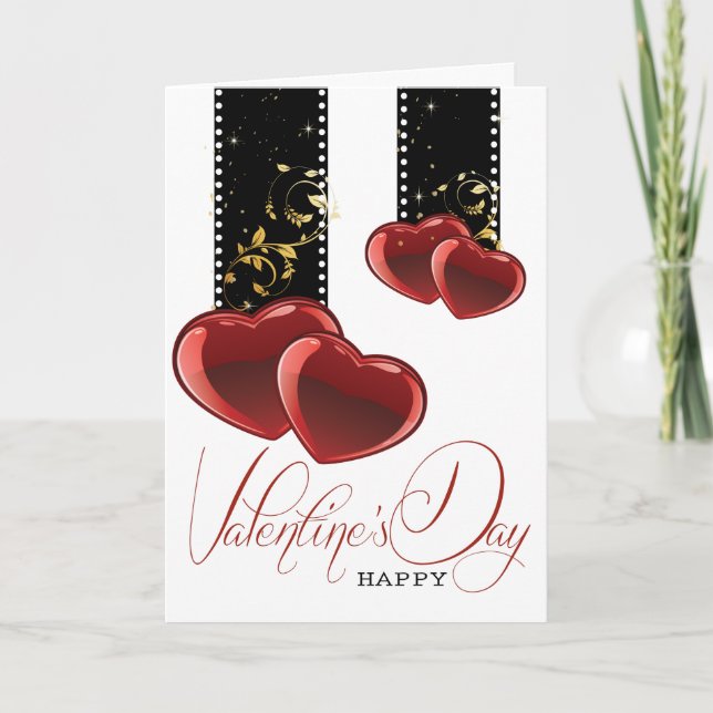 Tarjeta Festiva Día de San Valentín diseño elegante (Anverso)