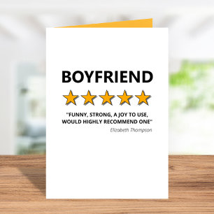 Tarjeta Festiva día de San Valentín divertida de 5 estrellas novio