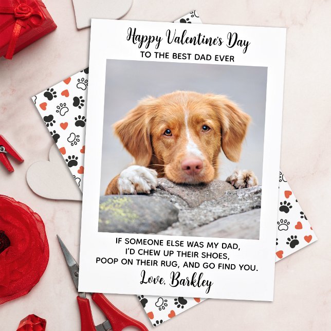Tarjeta Festiva Día de San Valentín divertida DOG DAD Personaliza  (Subido por el creador)