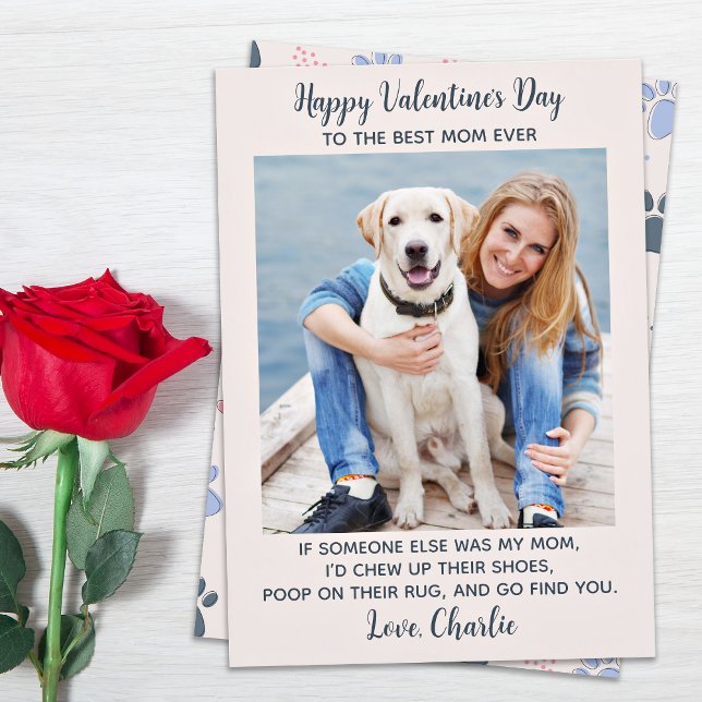 Tarjeta Festiva Día de San Valentín divertida DOG MOM Personaliza  (Subido por el creador)