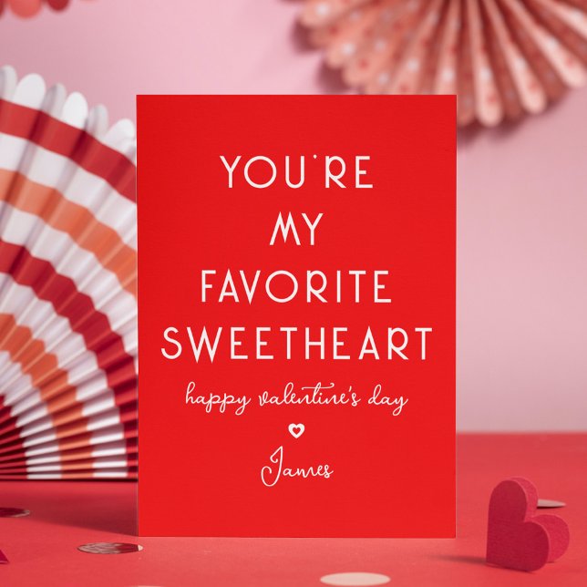Tarjeta Festiva Día de San Valentín Divertido, eres mi querido fav (Subido por el creador)