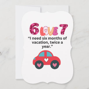 Tarjeta Festiva Día de San Valentín Divertido Humor de Vacaciones