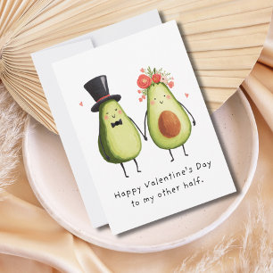 Tarjeta Festiva Día de San Valentín divertido romántico Aguacate c