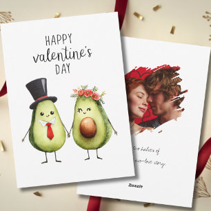 Tarjeta Festiva Día de San Valentín divertido romántico Aguacate c