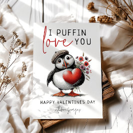 Tarjeta Festiva Día de San Valentín divertido Te Amo Frailecillo