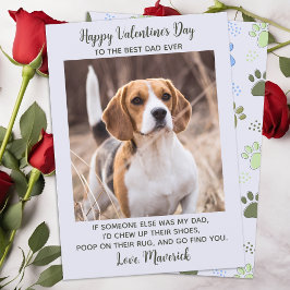 Tarjeta Festiva Día de San Valentín DOG DAD Mascota Personalizado 