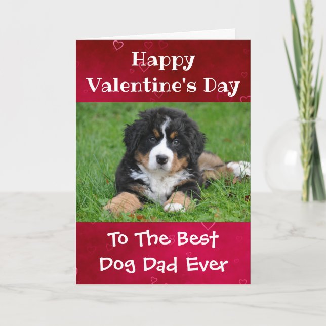 Tarjeta Festiva Día de San Valentín Dog Dad Worlds Mejor Mascota d (Anverso)