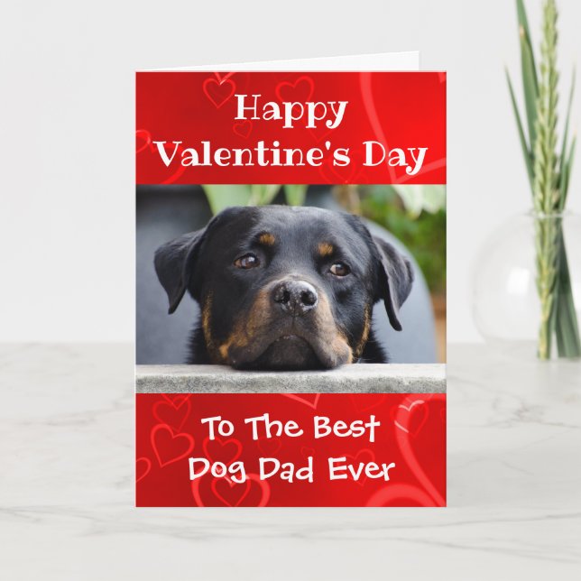 Tarjeta Festiva Día de San Valentín Dog Dad Worlds Mejor Mascota d (Anverso)