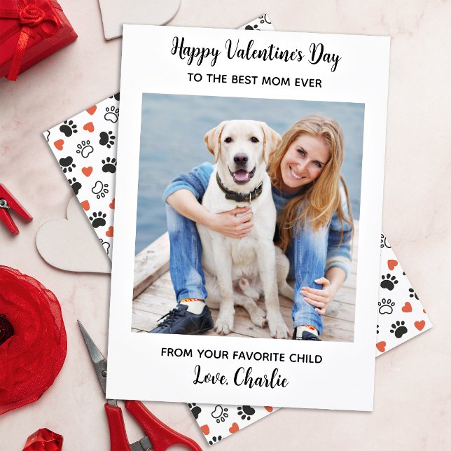 Tarjeta Festiva Día de San Valentín DOG MOM Mascota personalizado  (Subido por el creador)
