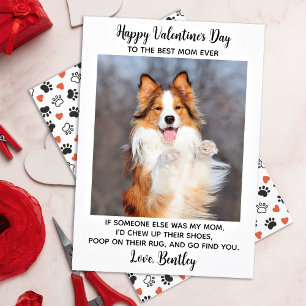Tarjeta Festiva Día de San Valentín DOG Personalizado MOM Mascota 