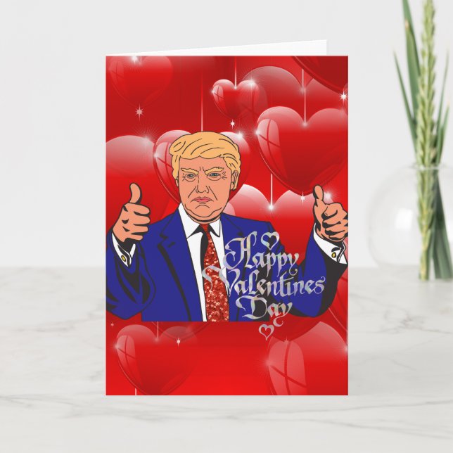 Tarjeta Festiva día de San Valentín donald trump (Anverso)
