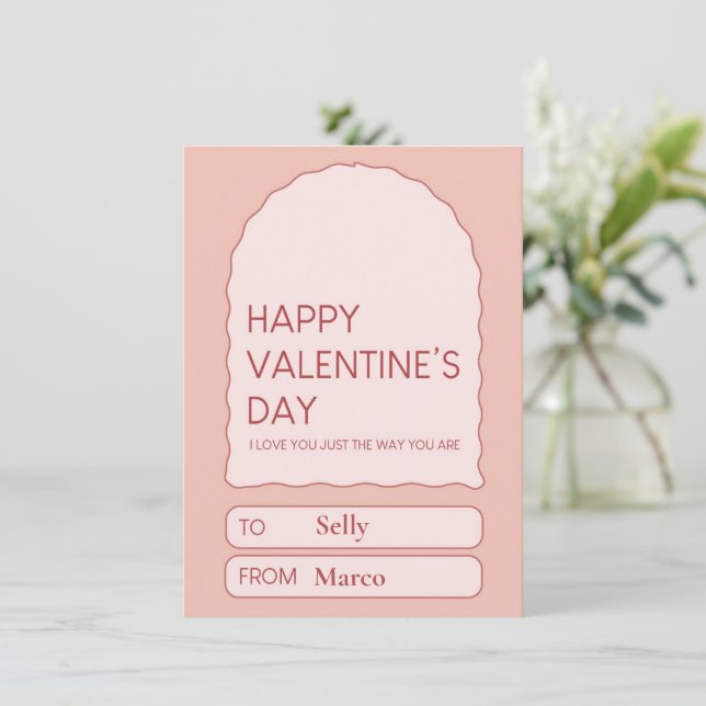 Tarjeta Festiva Día de San Valentín Dulce (Anverso de pie)