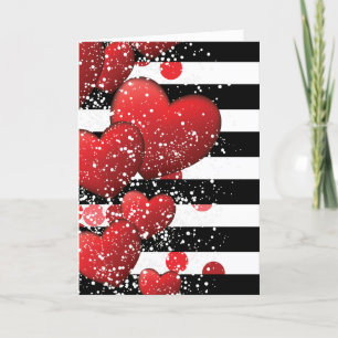 Tarjeta Festiva Día de San Valentín elegante rayado