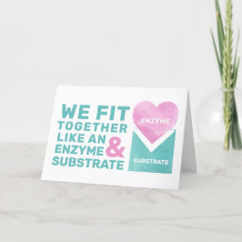 Tarjeta Festiva Día de San Valentín Enzima Biología Profesor Geek 