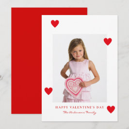 Tarjeta Festiva Día de San Valentín Feliz Foto de Corazones Rojos