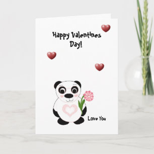 Tarjeta Festiva Día de San Valentín feliz - oso de panda
