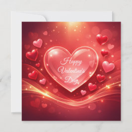 Tarjeta Festiva Día de San Valentín Feliz Rojo Caligrafía Moderna