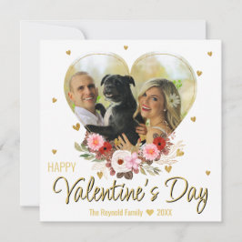 Tarjeta Festiva Día de San Valentín Foto Corazón Corazones de Purp