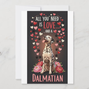 Tarjeta Festiva Día de San Valentín Foto de dálmata lindo para acu