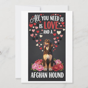 Tarjeta Festiva Día de San Valentín Foto de lindo galgo afgano par