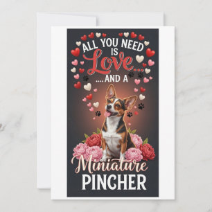 Tarjeta Festiva Día de San Valentín Foto de pincher miniatura lind