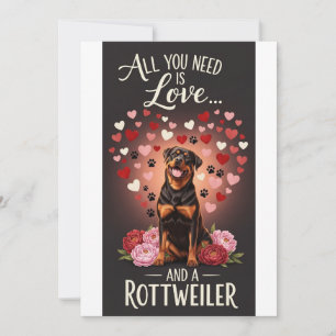 Tarjeta Festiva Día de San Valentín Foto de rottweiler lindo Acurr