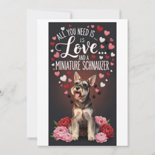 Tarjeta Festiva Día de San Valentín Foto de schnauzer miniatura li
