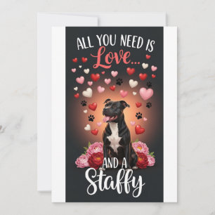 Tarjeta Festiva Día de San Valentín Foto de staffy lindo abrazo