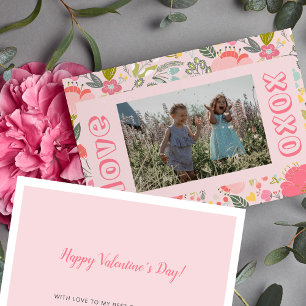 Tarjeta Festiva Día de San Valentín foto niños mejores amigos lind
