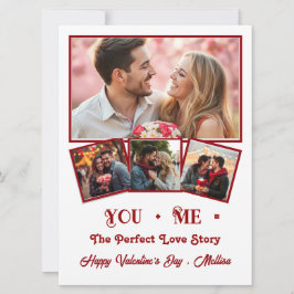 Tarjeta Festiva Día de San Valentín Foto Personalizada Linda