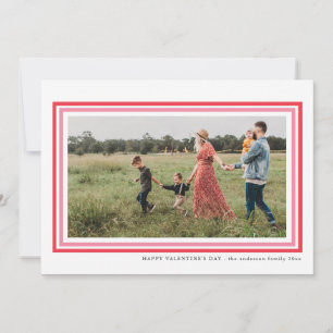 Tarjeta Festiva Día de San Valentín Foto Vacaciones Amor Bordeado 
