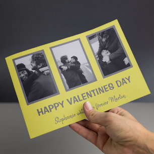 Tarjeta Festiva Día de San Valentín fotográfico Mínimo Gris Y Amar