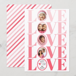 Tarjeta Festiva Día de San Valentín fotográfico Ombre rosa LOCO