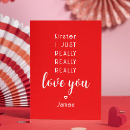 Tarjeta Festiva Día de San Valentín Funny Love You Personalizado N