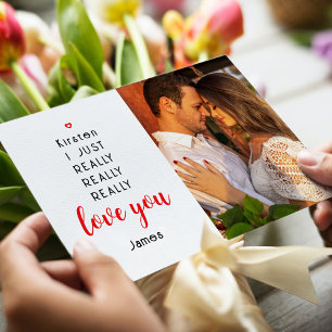 Tarjeta Festiva Día de San Valentín Funny Love You Photo Name