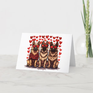 Tarjeta Festiva Día de San Valentín German Shepherd Dogs