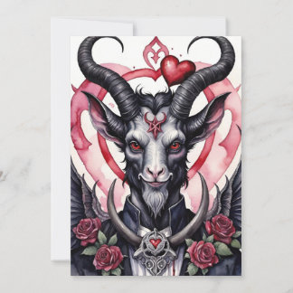 Tarjeta Festiva Día de San Valentín gótico Baphomet Amor